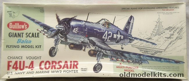 Guillows 1/16 Vought F4U-4 Corsair - 30 inch Wingspan Flying Model - (F4U4), 1004 plastic model kit